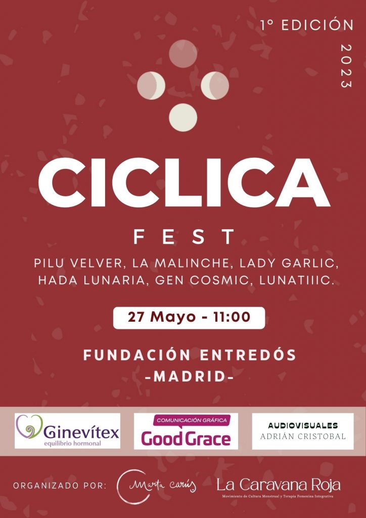 Cartel de la primera edición del festival de cultura menstrual y sexualidad femenina de España.